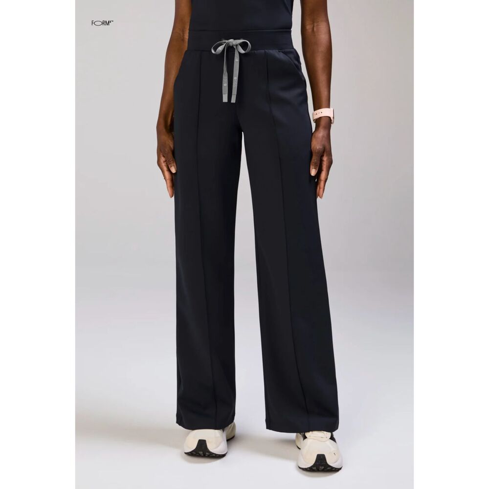 FIGS Salina High-Rise Wide-Leg Formx Navy Blue Scrub Trouser Pants Womens Small